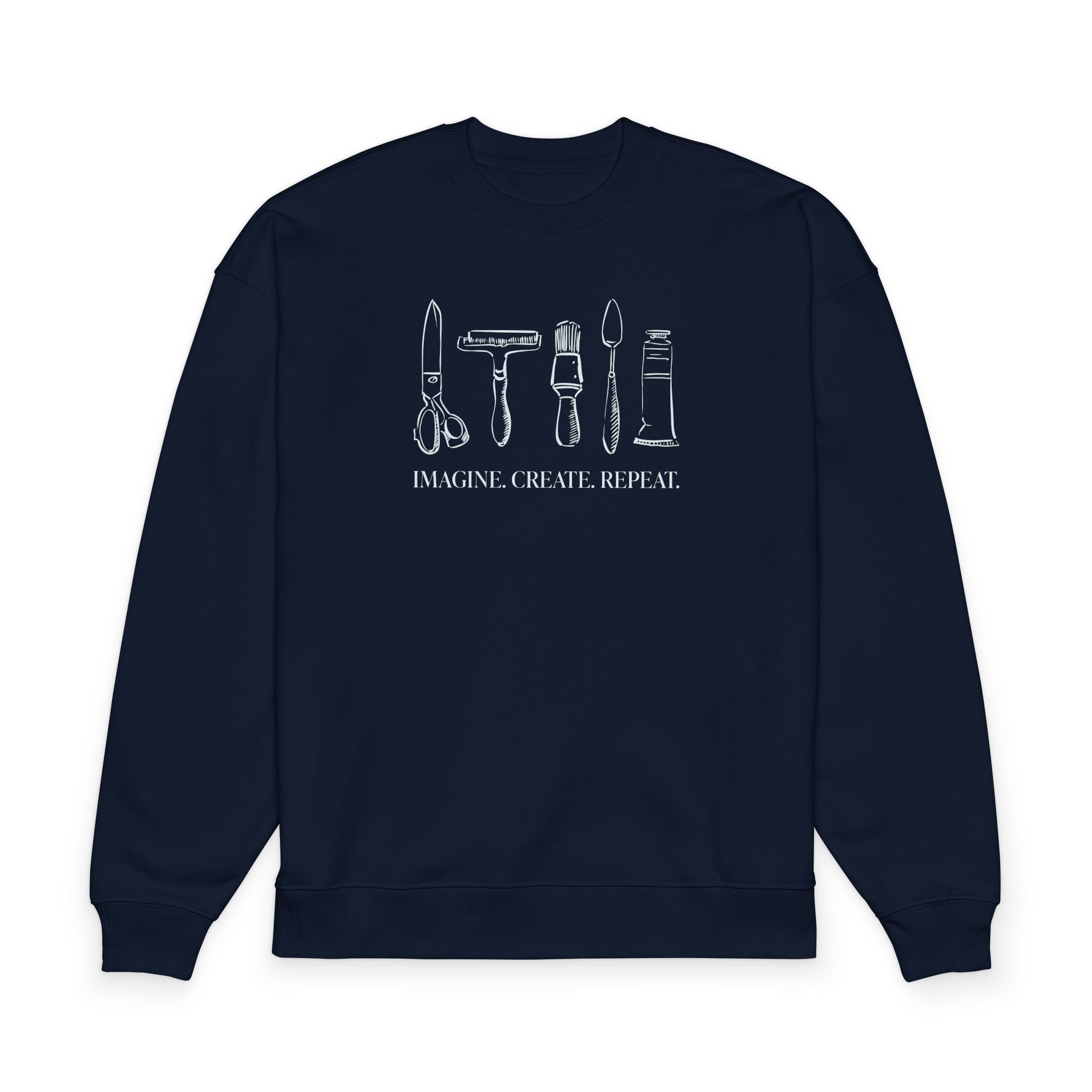 Horizontal “Imagine. Create. Repeat.” Crewneck Sweatshirt