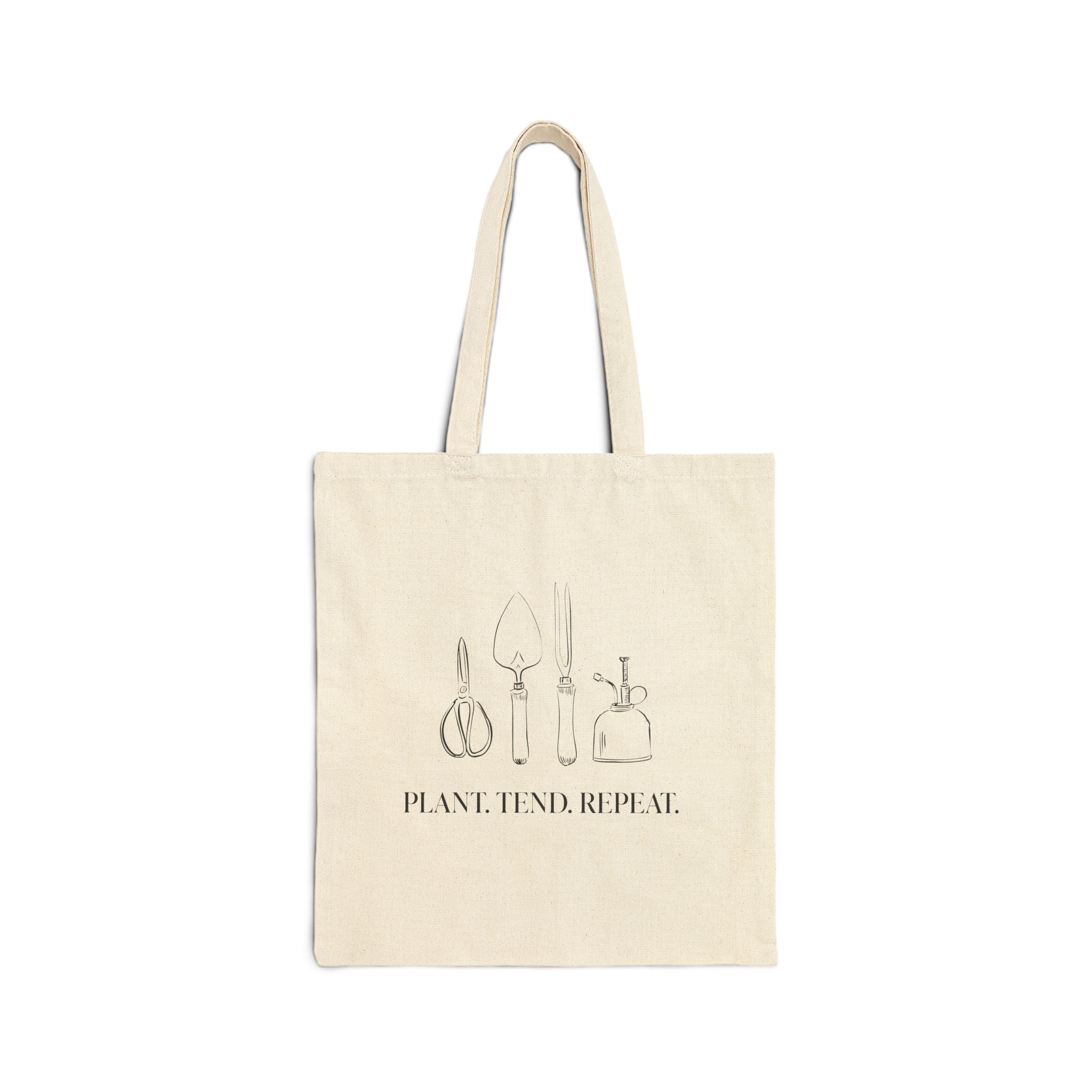 Plant, Tend, Repeat Cotton Canvas Tote