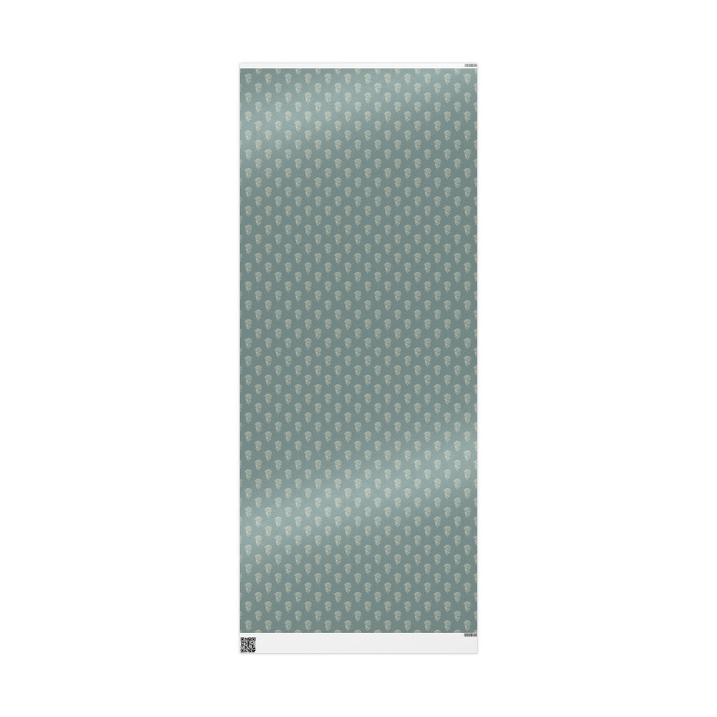 Mustard Flower on Weathered Teal Wrapping Paper Roll