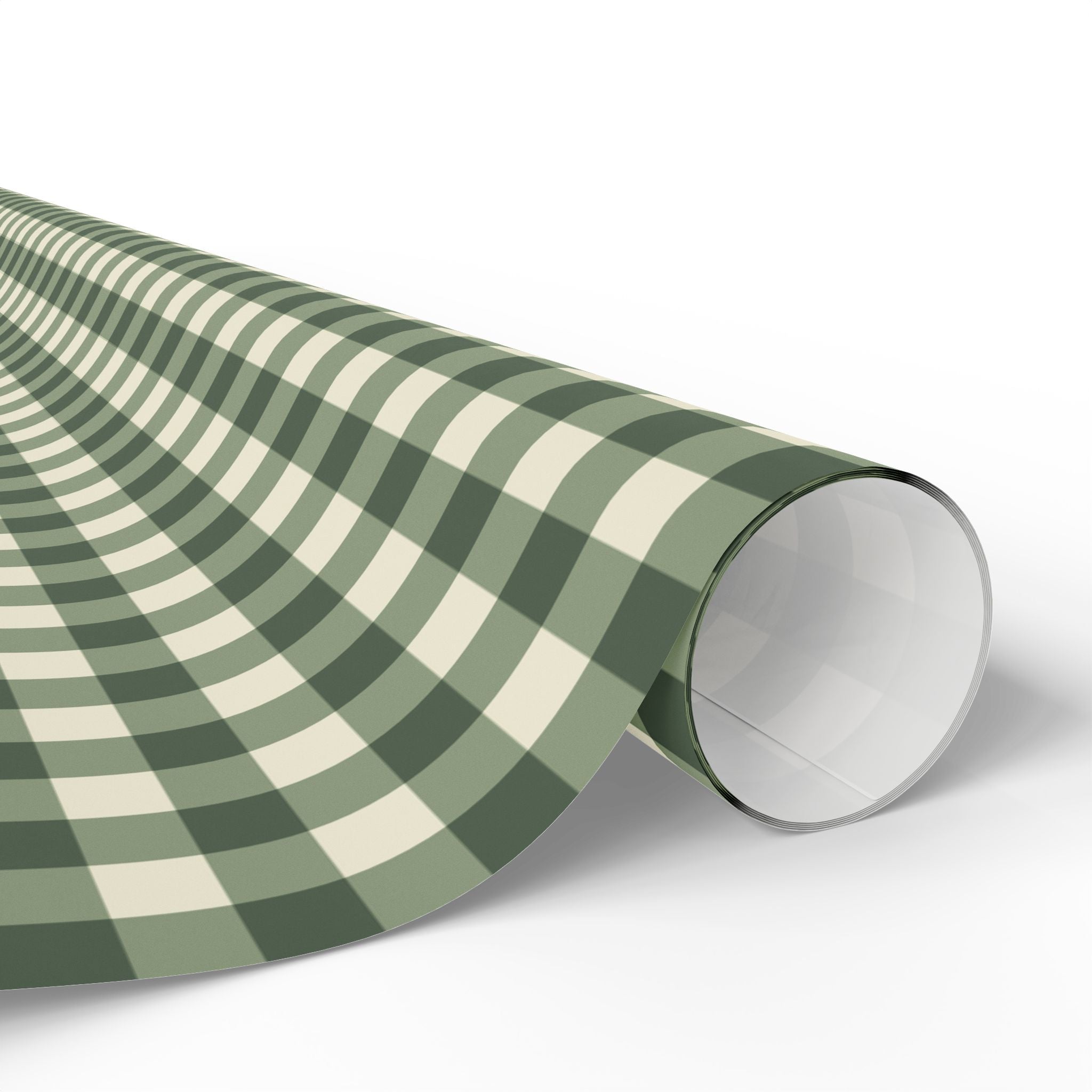 Heirloom Green Check Wrapping Paper Roll