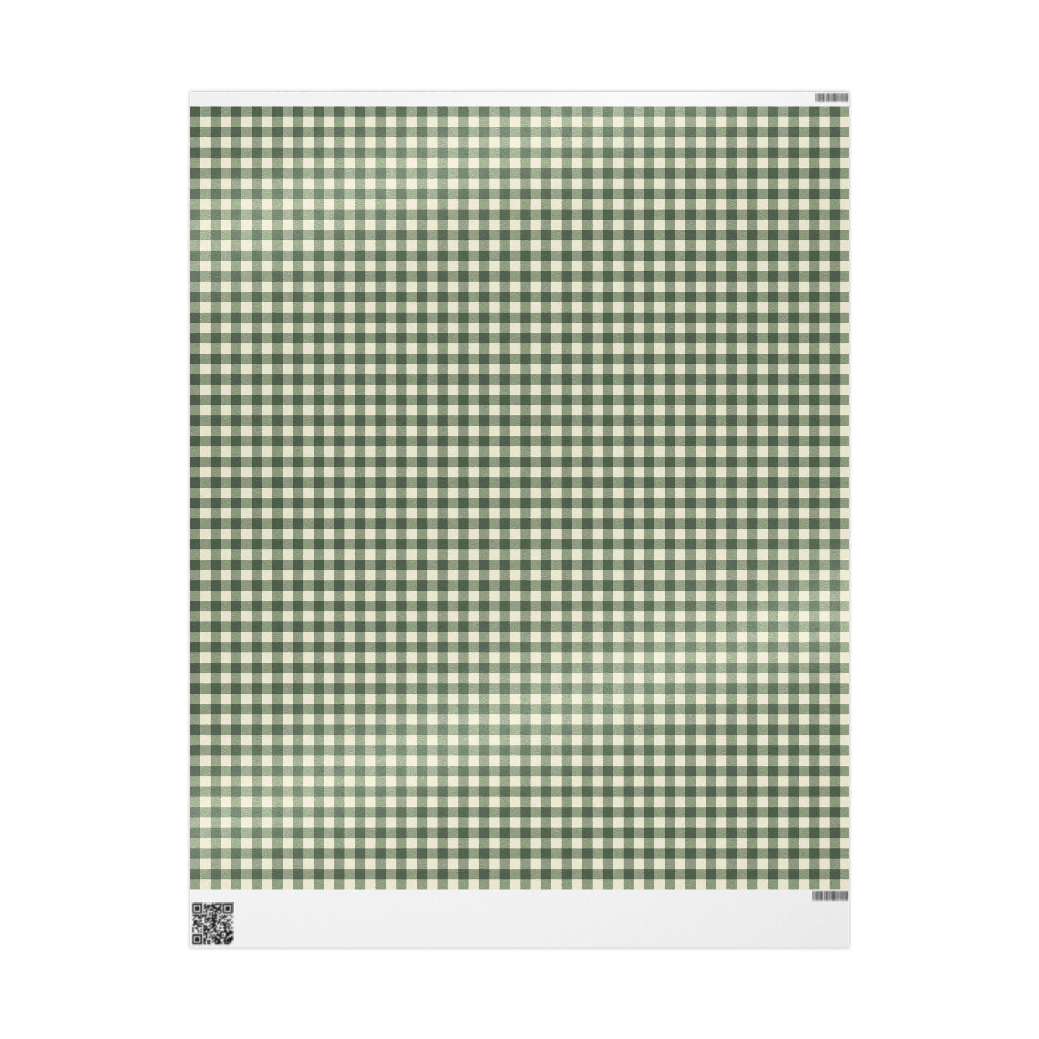 Heirloom Green Check Wrapping Paper Roll