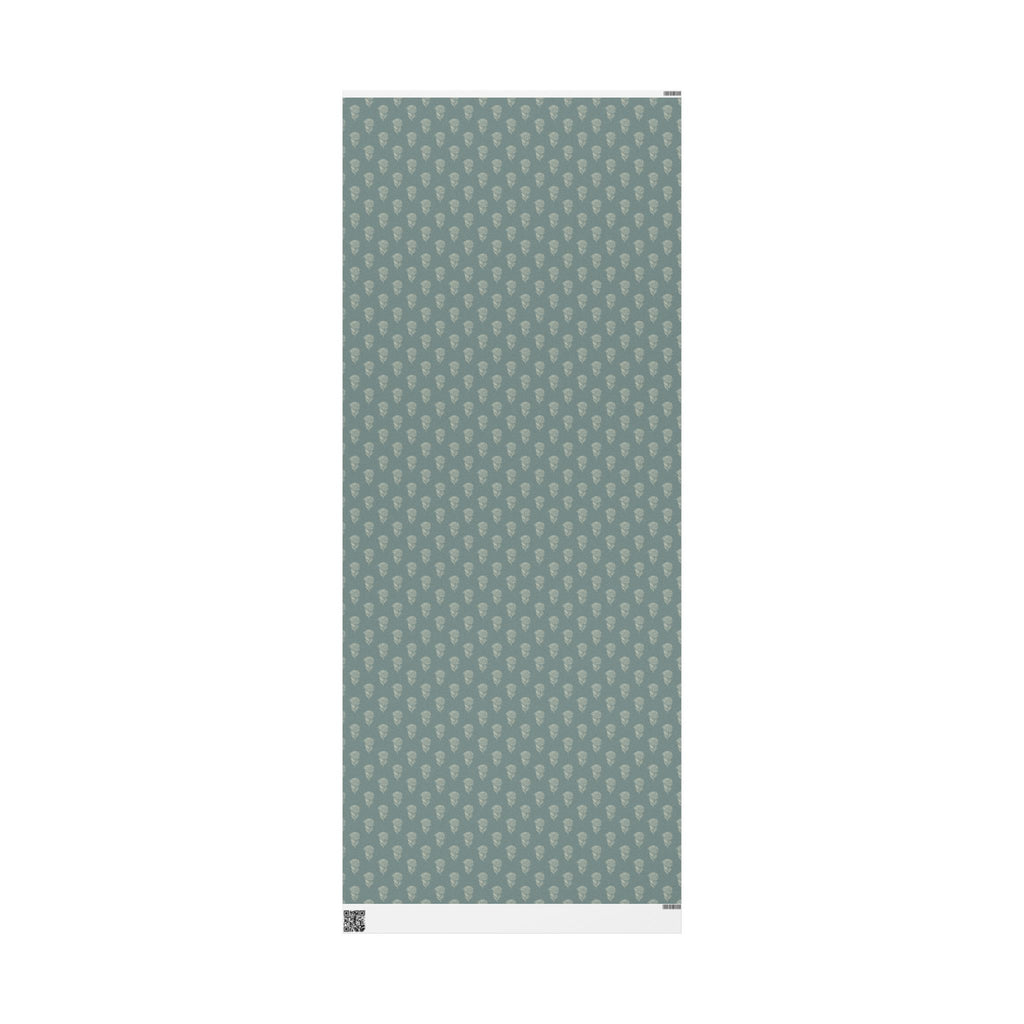 Mustard Flower on Weathered Teal Wrapping Paper Roll