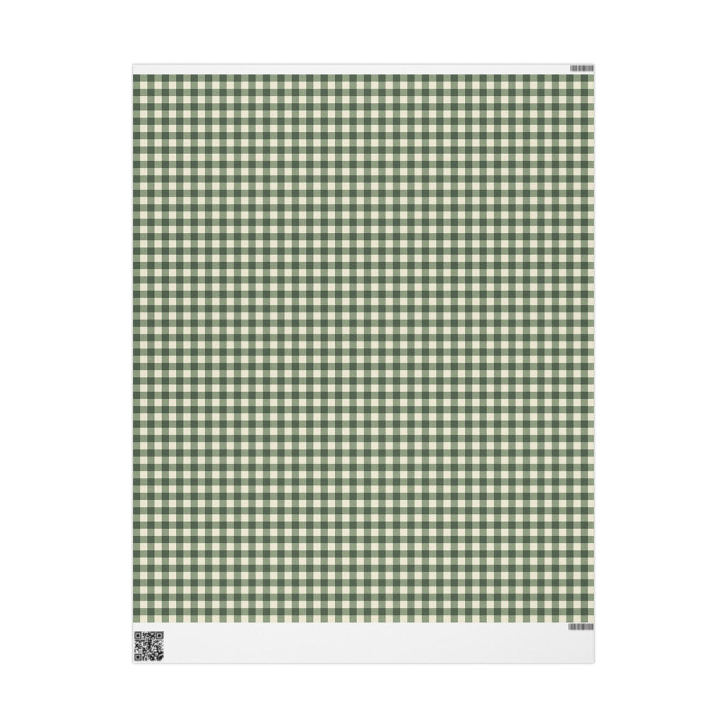 Heirloom Green Check Wrapping Paper Roll