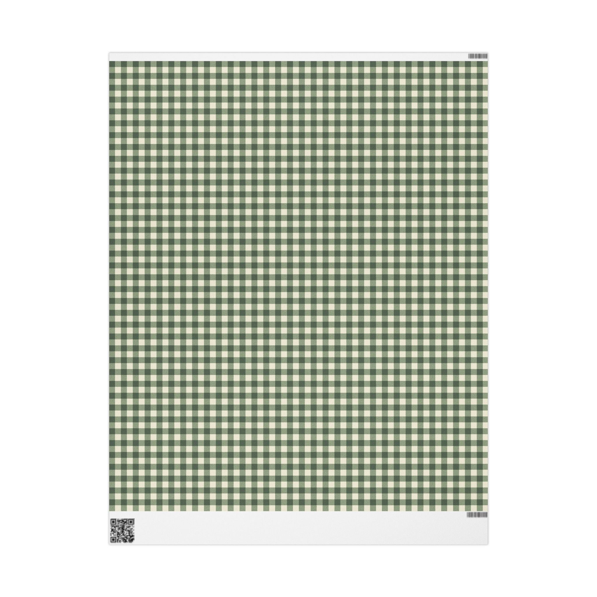Heirloom Green Check Wrapping Paper Roll
