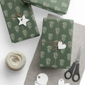 Mustard Flower on Sage Wrapping Paper Roll