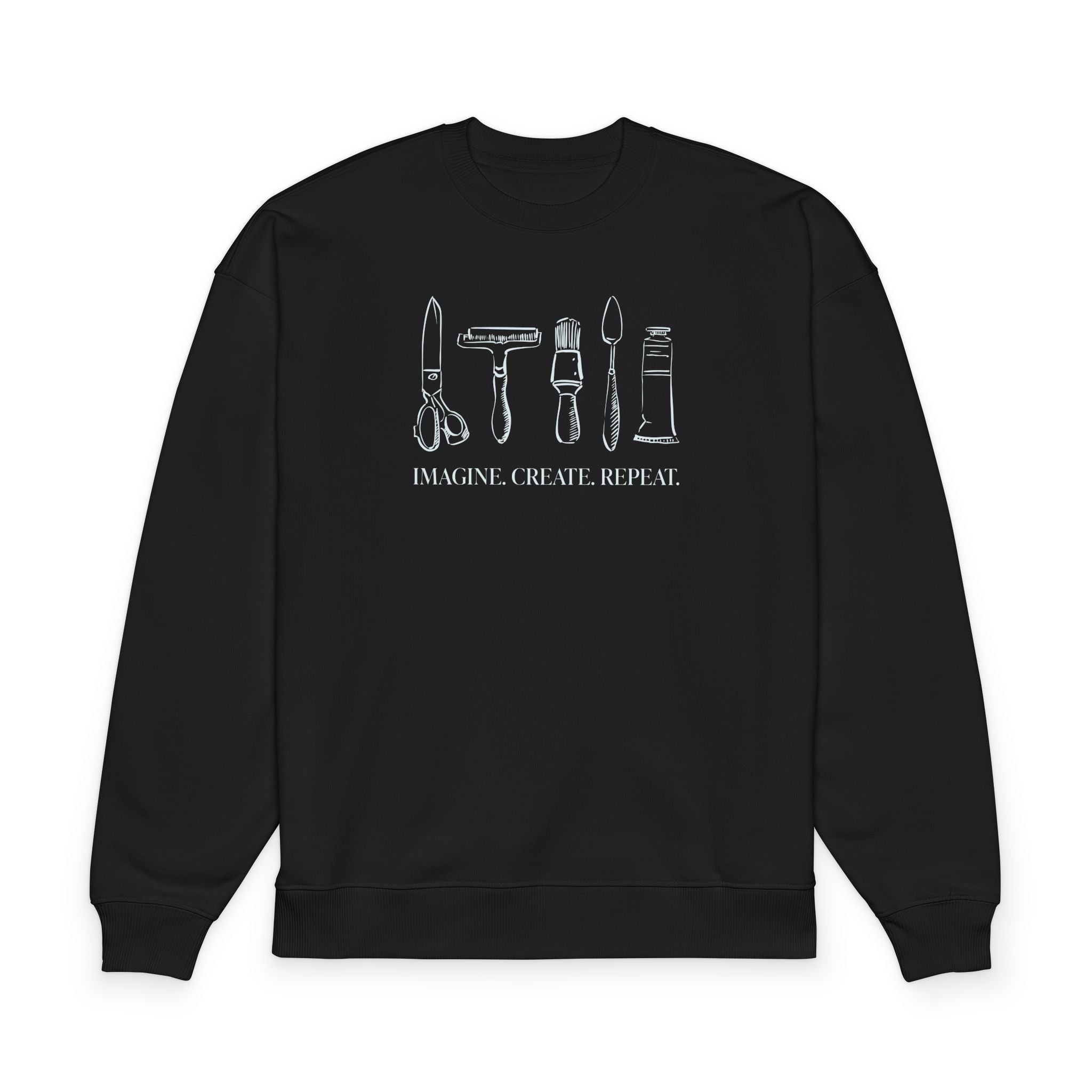 Horizontal “Imagine. Create. Repeat.” Crewneck Sweatshirt