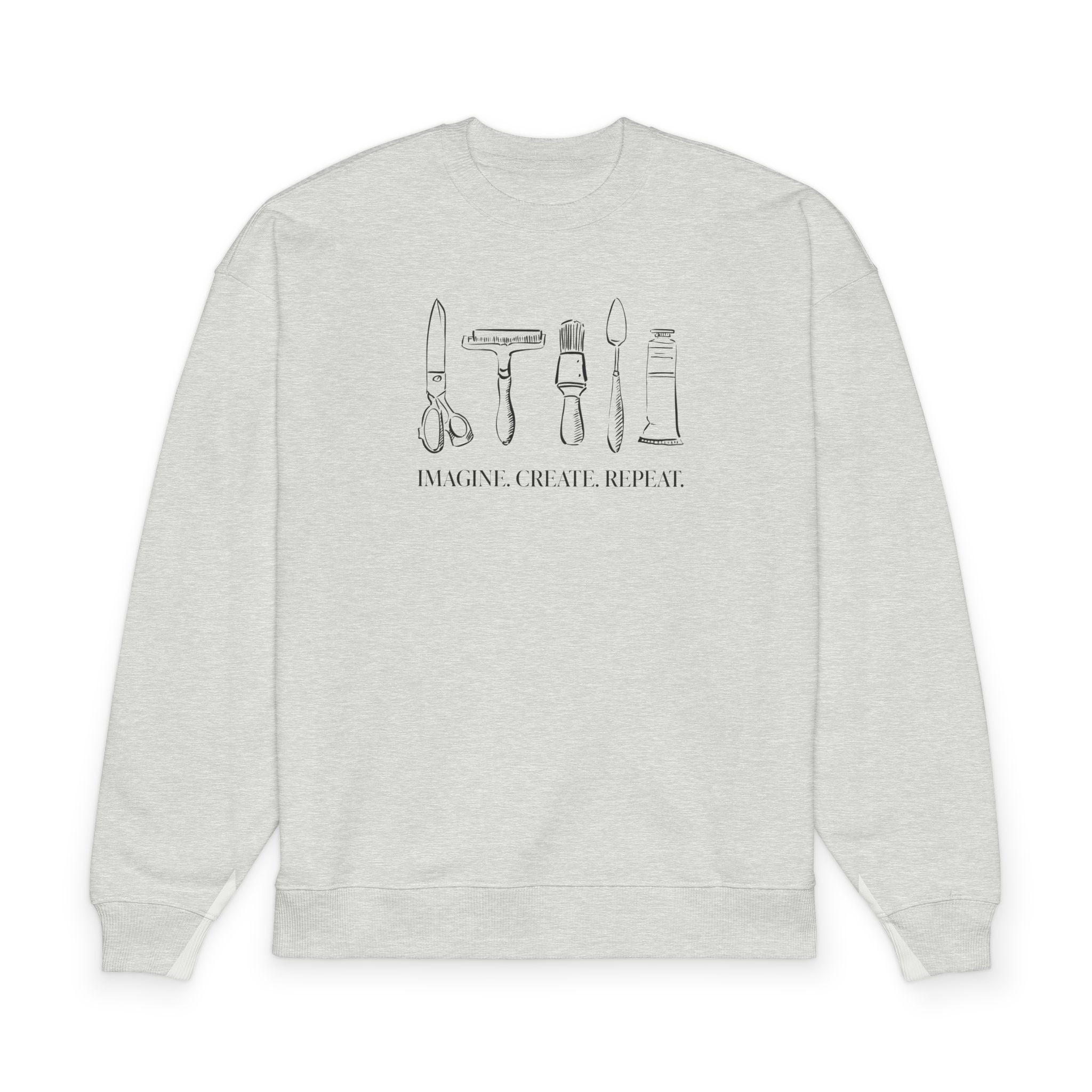 Horizontal “Imagine. Create. Repeat.” Crewneck Sweatshirt