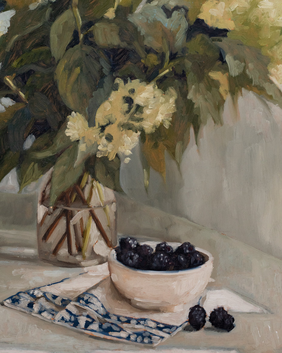 "Summer Bouquet & Blackberries" | 16 x 20 original oil painting