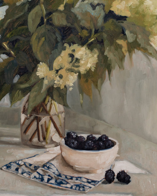 "Summer Bouquet & Blackberries" | 16 x 20 original oil painting
