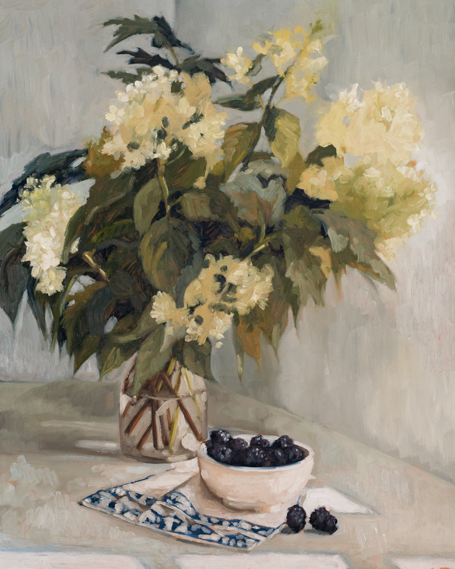 "Summer Bouquet & Blackberries" | 16 x 20 original oil painting