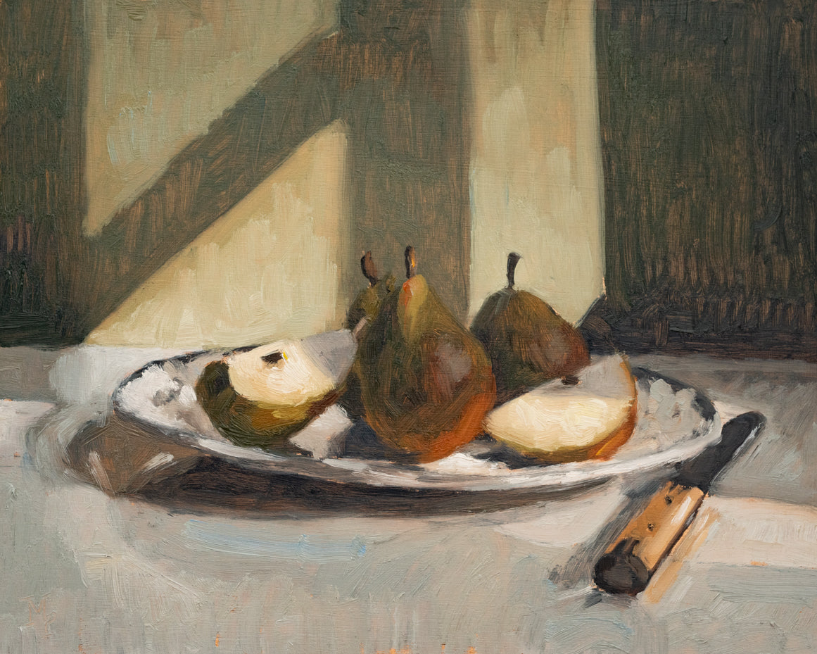 "Pears in Window Light" | 8 x 10 original oil painting