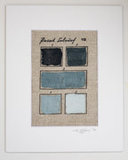 Blue Five Color Study on Antique Linen
