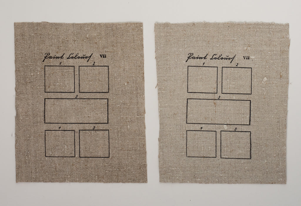Blank Five Color Study on Antique Linen (Set of two)