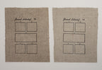 Blank Five Color Study on Antique Linen (Set of two)