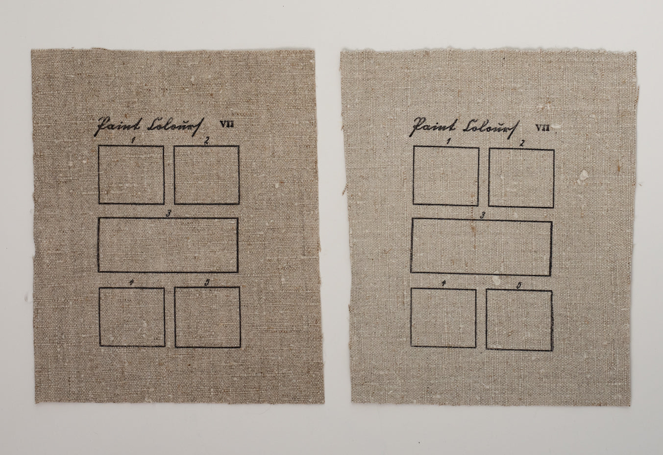 Blank Five Color Study on Antique Linen (Set of two)