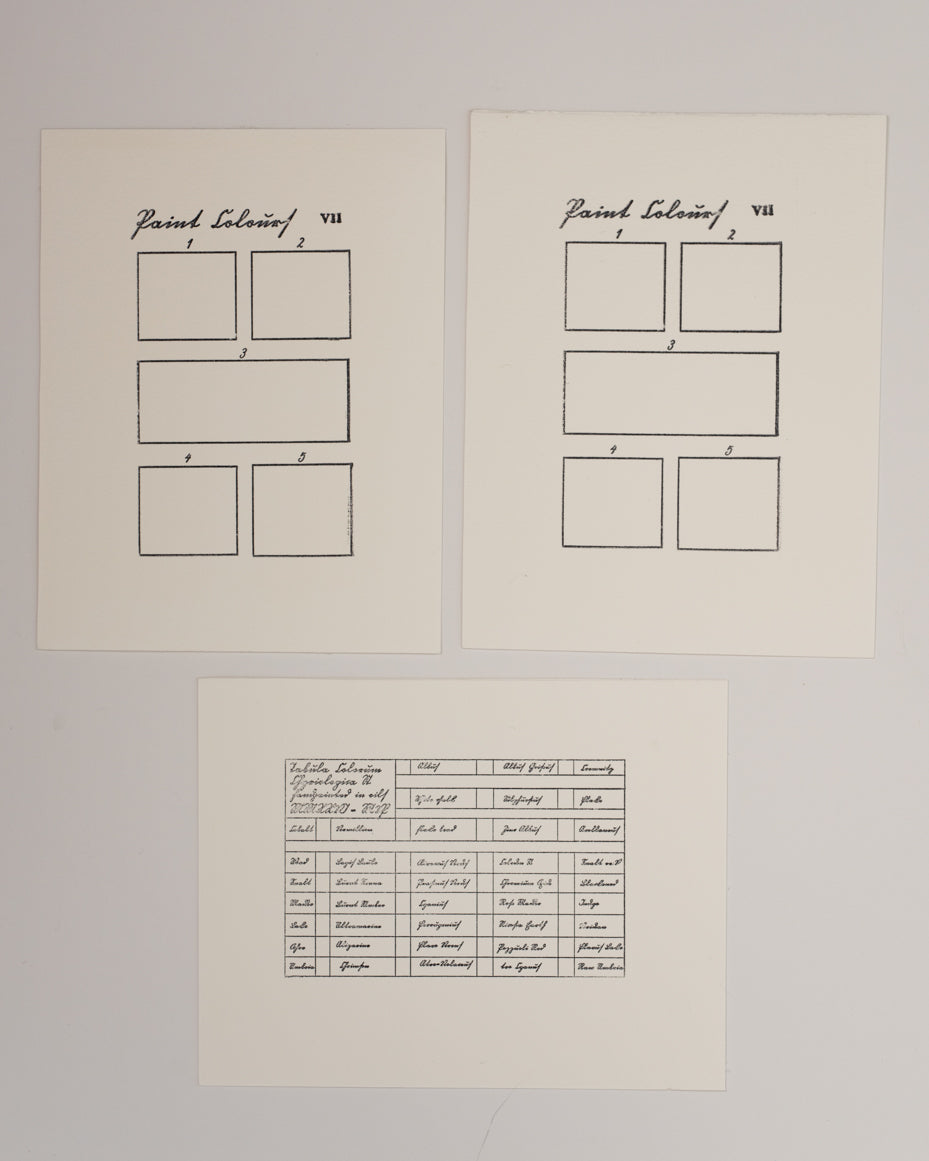 Blank Antique-inspired color charts on Arches Oil Paper (Set of three)