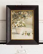 "Cup of Mock Orange Blooms" |  8 3/4 x 6 3/4" original oil painting framed