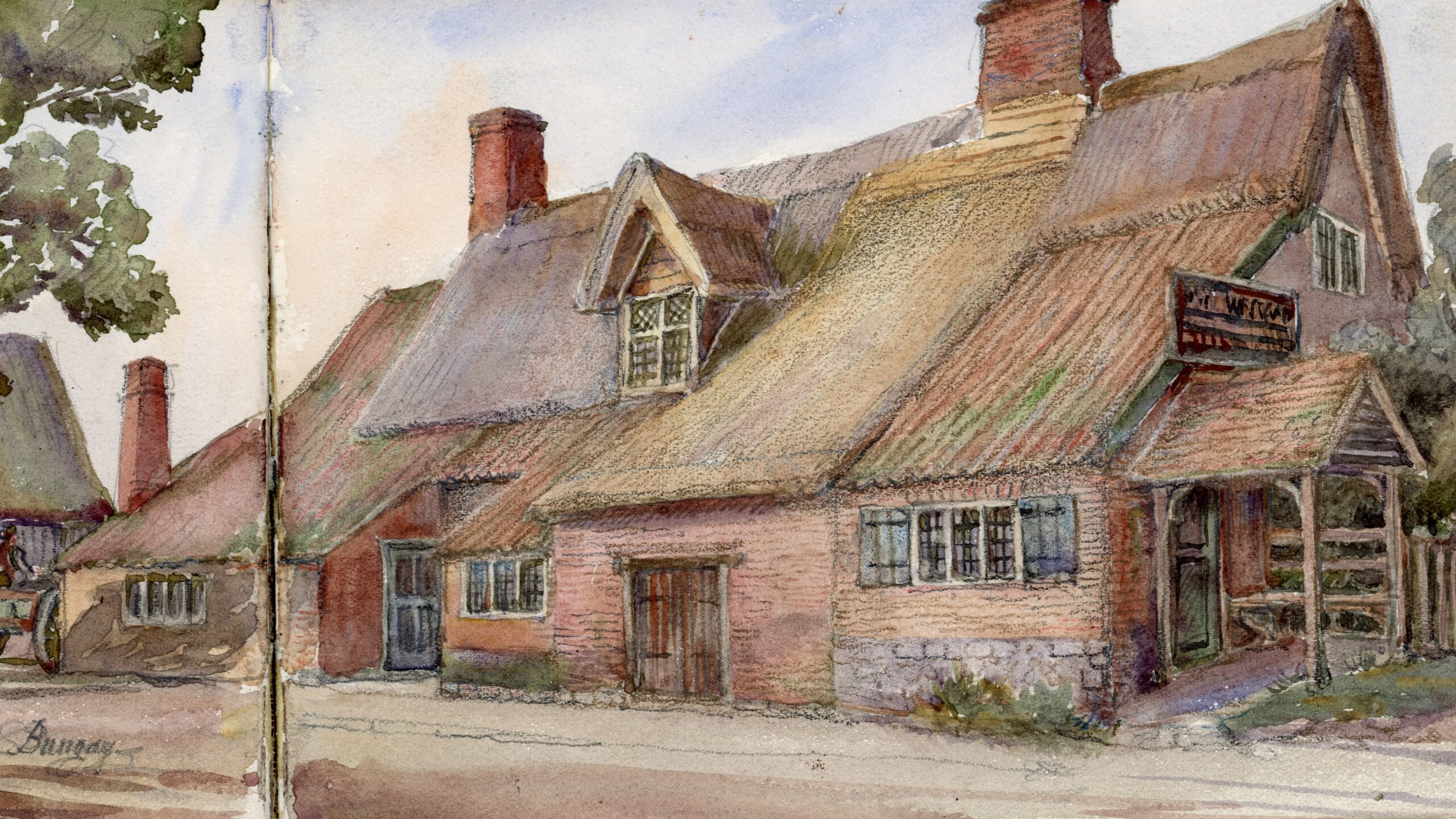 Watercolor Thatched Cottage | Kitchin Sketch
