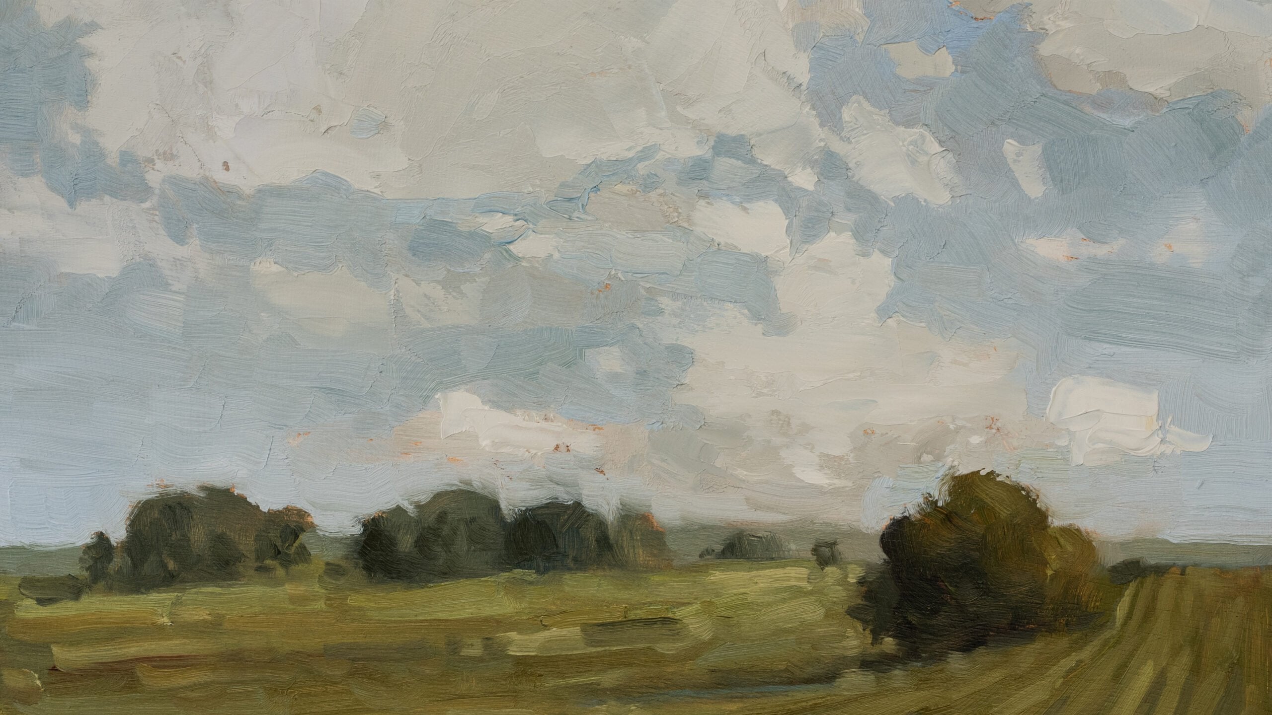 Trees, Grass and Clouds