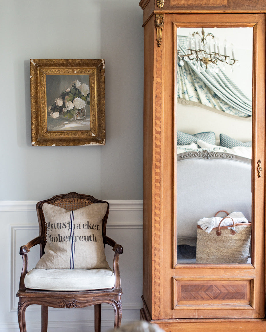 Snowball Virbunum in a Glass Vase Vertical Print