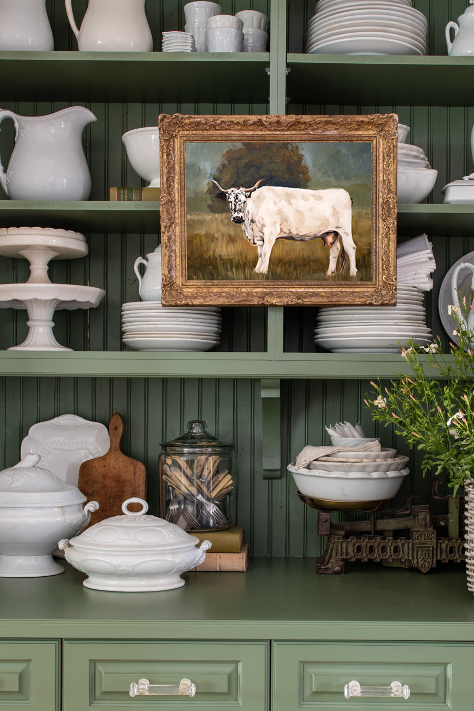 White Minchinhampton Cow Print