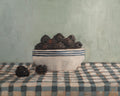 Blackberries On Checked Cloth Print