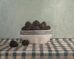Blackberries On Checked Cloth Print