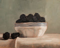 Blackberrues In A Striped Bowl Print