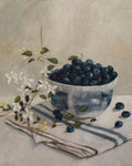 Blueberries and Clematis Sketch Print
