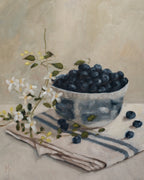 Blueberries and Clematis Sketch Print