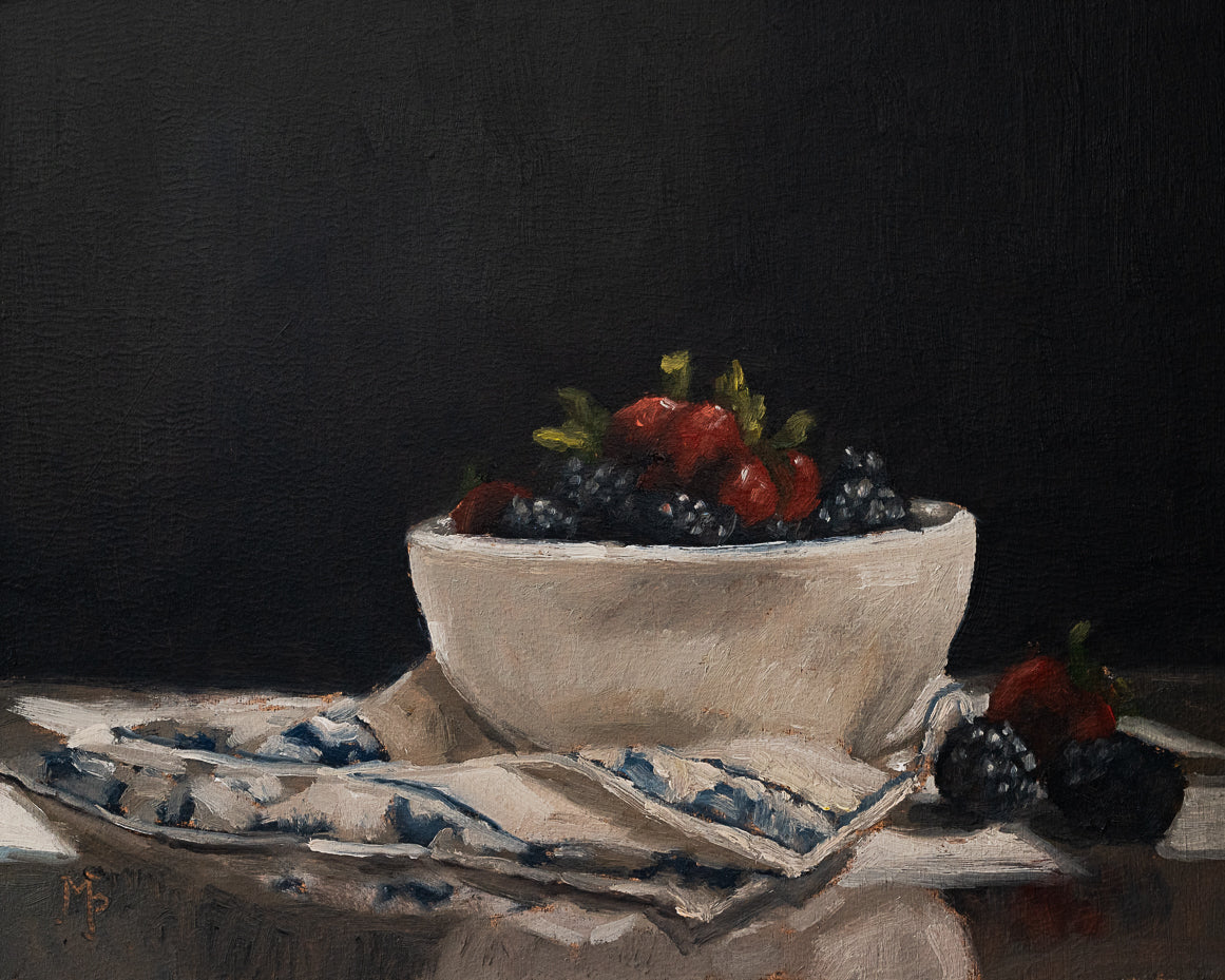 strawberries and blackberries Print